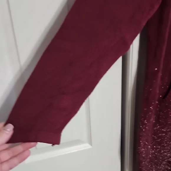 Torrid Burgundy Long Sleeve Hoodie Dress - Picture 8 of 9